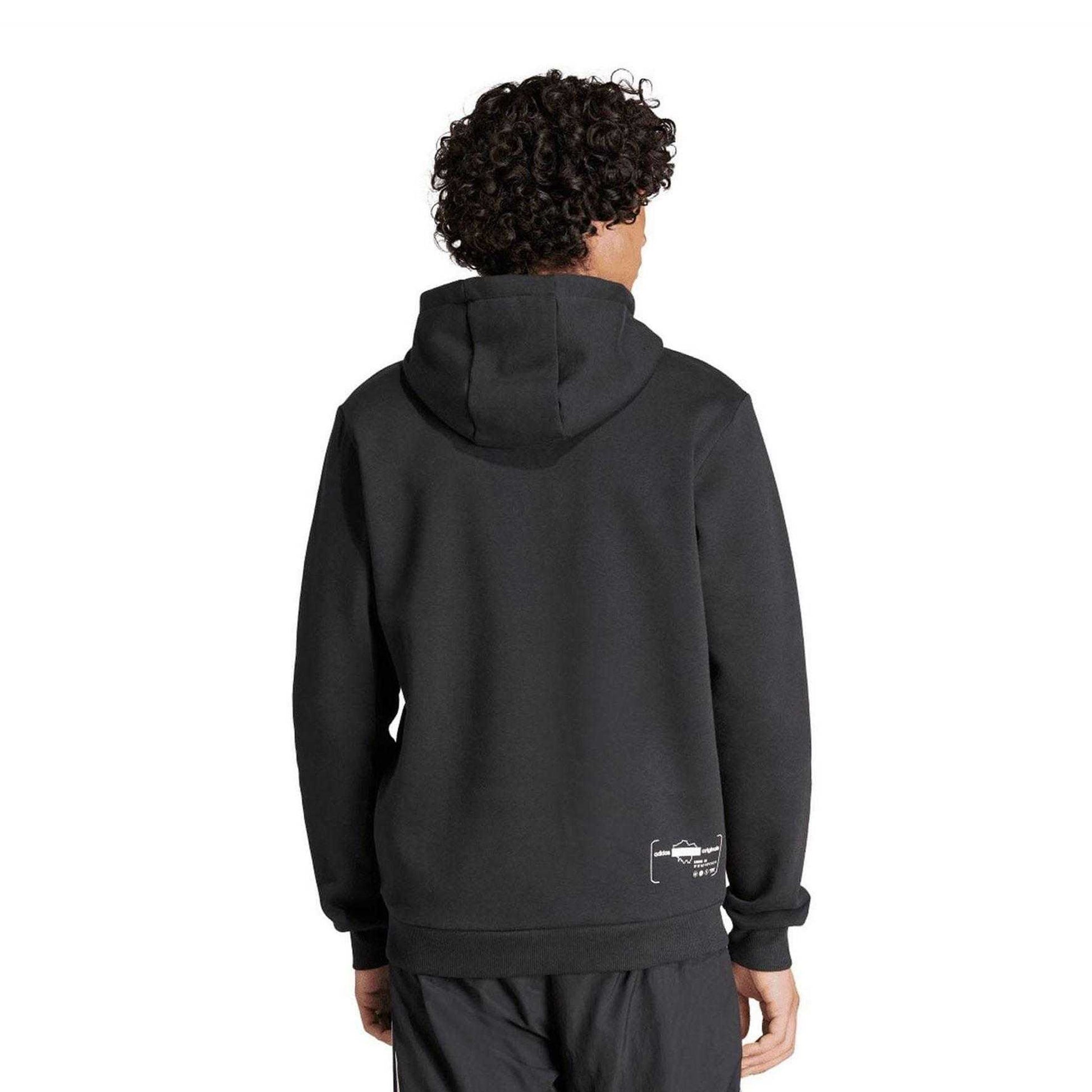Black - Back - Adidas Mens Cotton Blend Pullover Hoodie