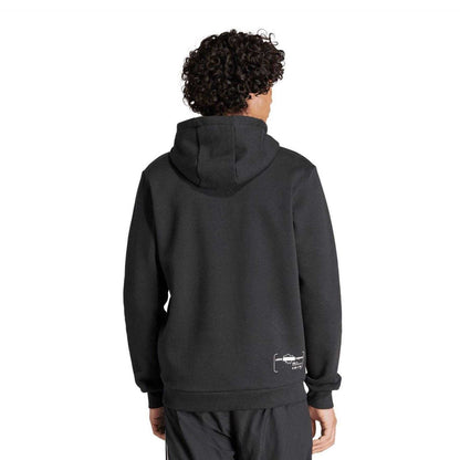 Black - Back - Adidas Mens Cotton Blend Pullover Hoodie
