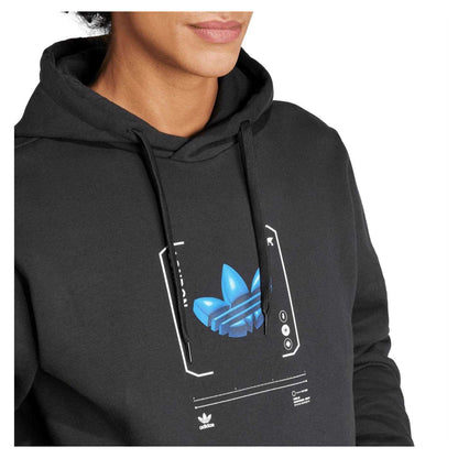 Black - Side - Adidas Mens Cotton Blend Pullover Hoodie