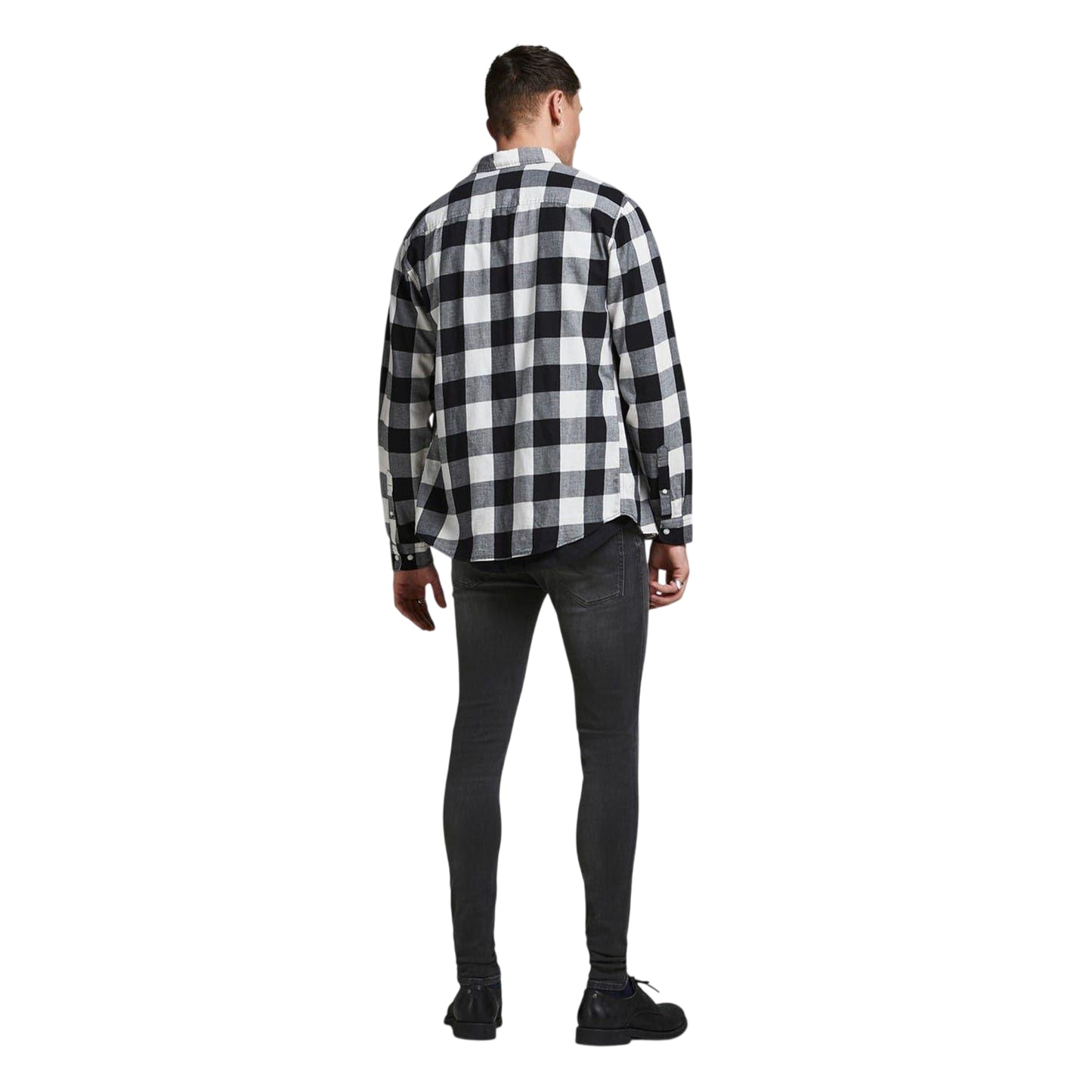 Black Denim - Back - Jack And Jones Mens Spry Skinny Jeans
