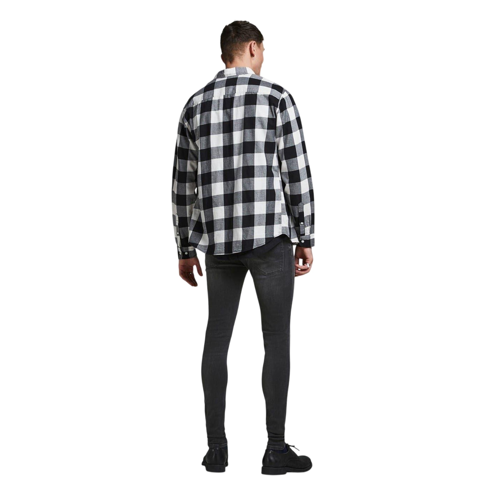 Black Denim - Back - Jack And Jones Mens Spry Skinny Jeans