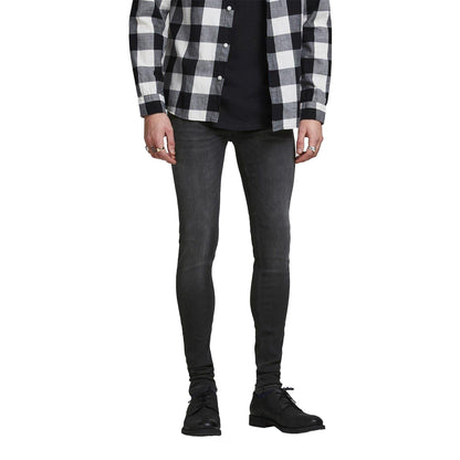Black Denim - Side - Jack And Jones Mens Spry Skinny Jeans