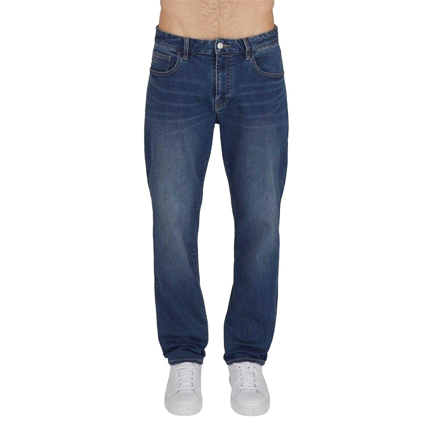 Mid Wash - Side - Armani Exchange Mens Denim Slim Jeans
