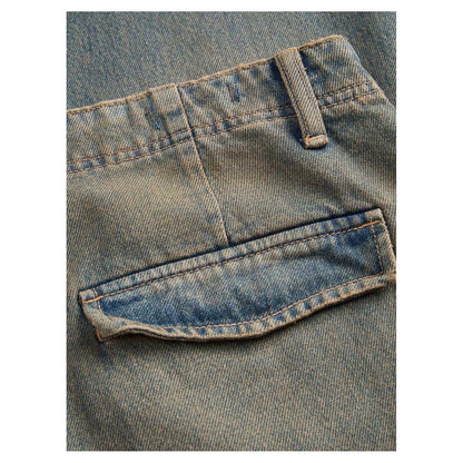 Blue Denim - Side - Jack And Jones Mens Eddie Denim Straight Leg Cargo Jeans