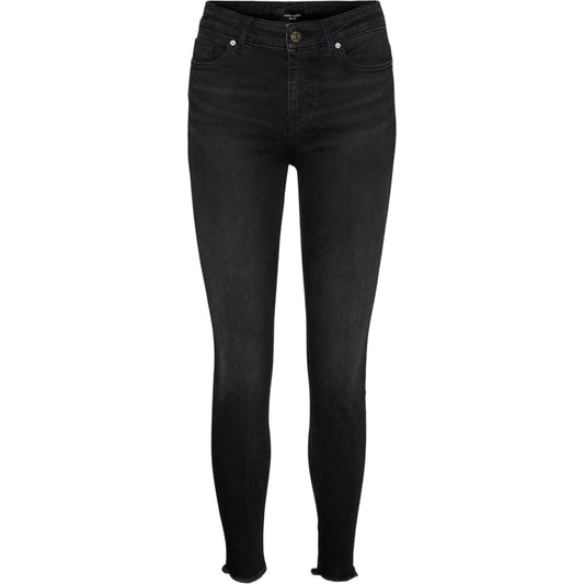 Black Denim - Front - Vero Moda Womens-Ladies Skinny Jeans
