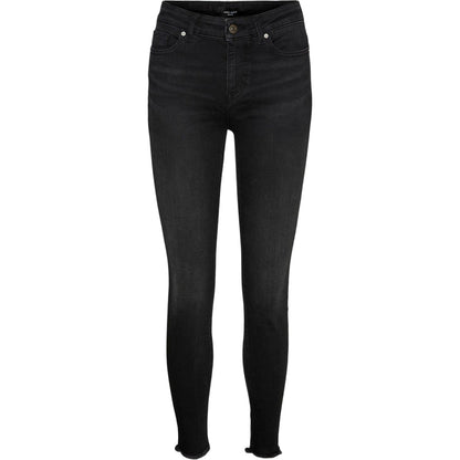 Black Denim - Front - Vero Moda Womens-Ladies Skinny Jeans