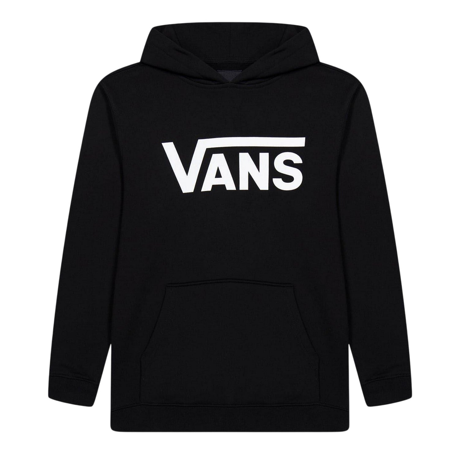 Black-White - Front - Vans Childrens-Kids Classic Ribbed Long-Sleeved Hoodie