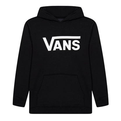 Black-White - Front - Vans Childrens-Kids Classic Ribbed Long-Sleeved Hoodie
