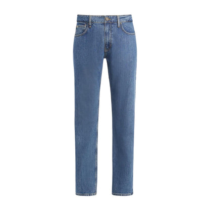 Medium Blue - Front - Guess Mens Denim Straight Jeans