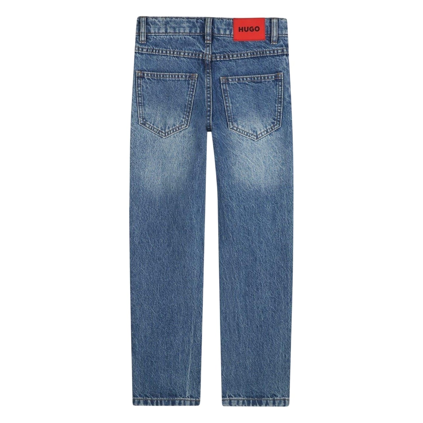 Blue Stone - Back - Hugo Childrens-Kids Denim Straight Jeans