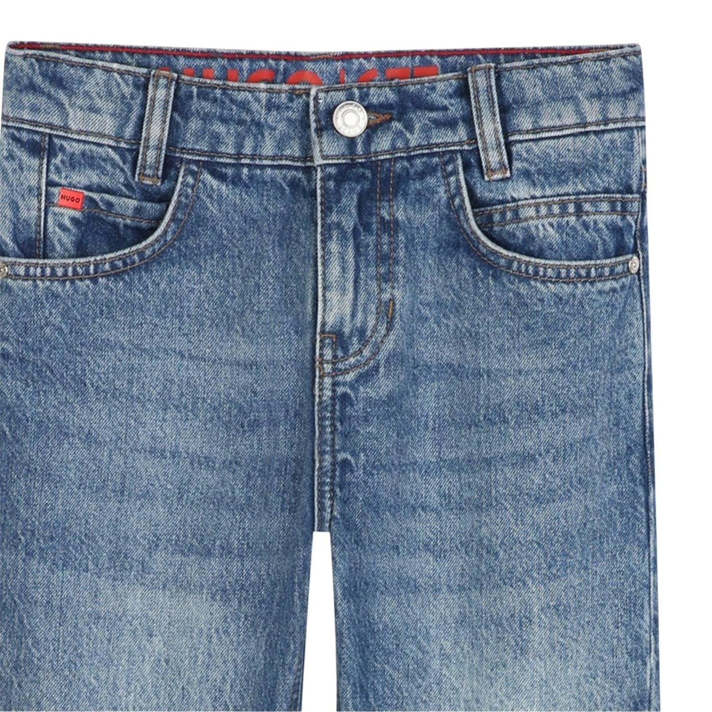 Blue Stone - Side - Hugo Childrens-Kids Denim Straight Jeans