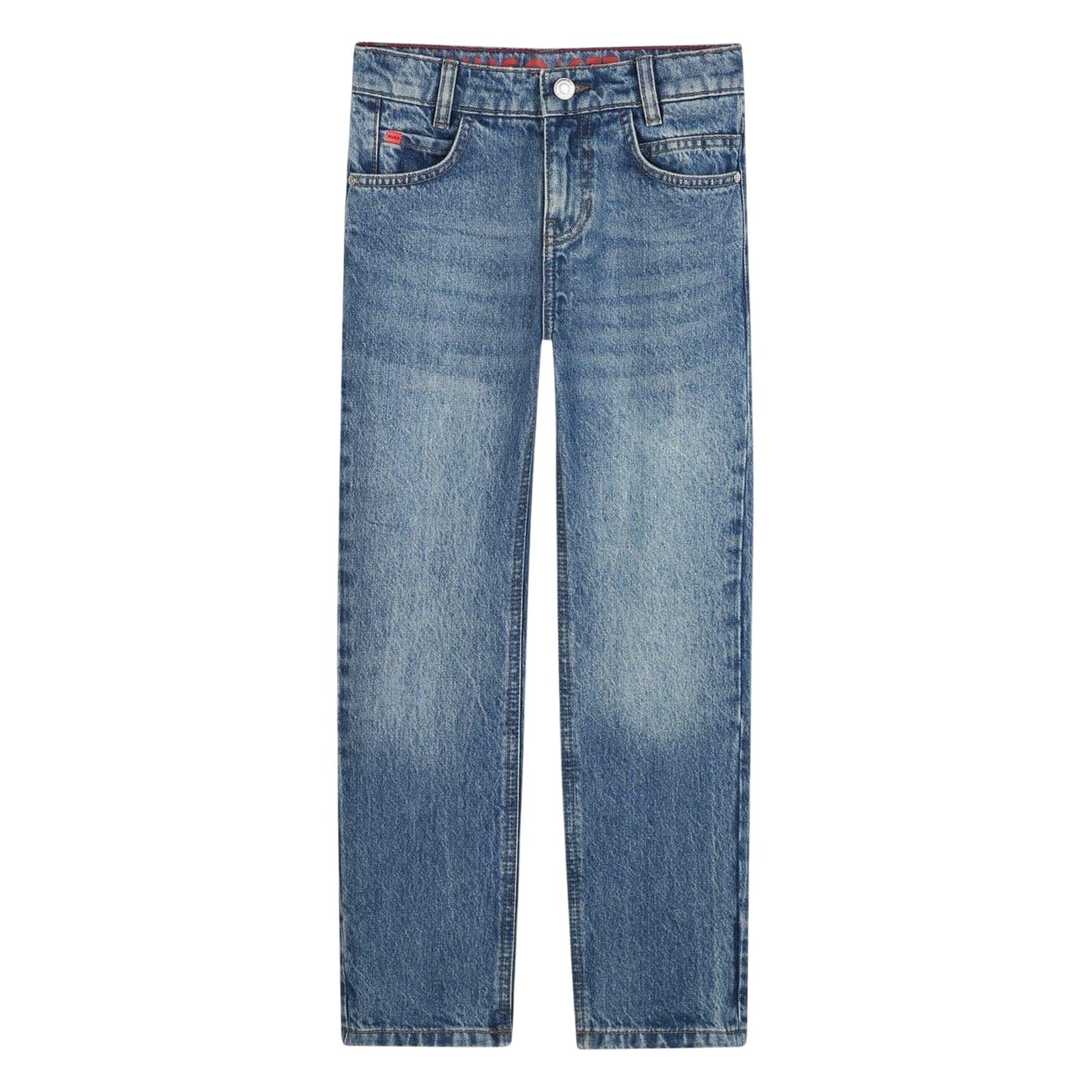 Blue Stone - Front - Hugo Childrens-Kids Denim Straight Jeans