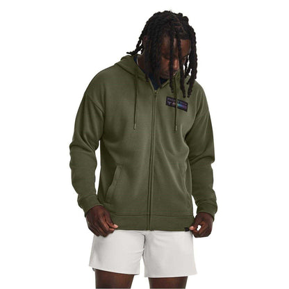 Green - Lifestyle - Under Armour Mens Project Rock Relaxed Fit Full Zip Hoodie