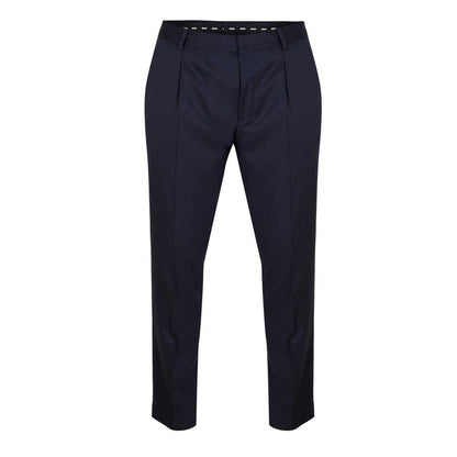 Dark Blue - Front - Boss Mens Straight Trousers