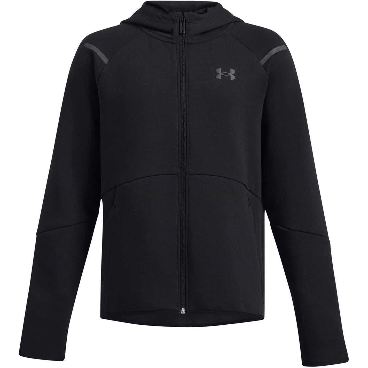 Black - Front - Under Armour Boys Full Zip Hoodie