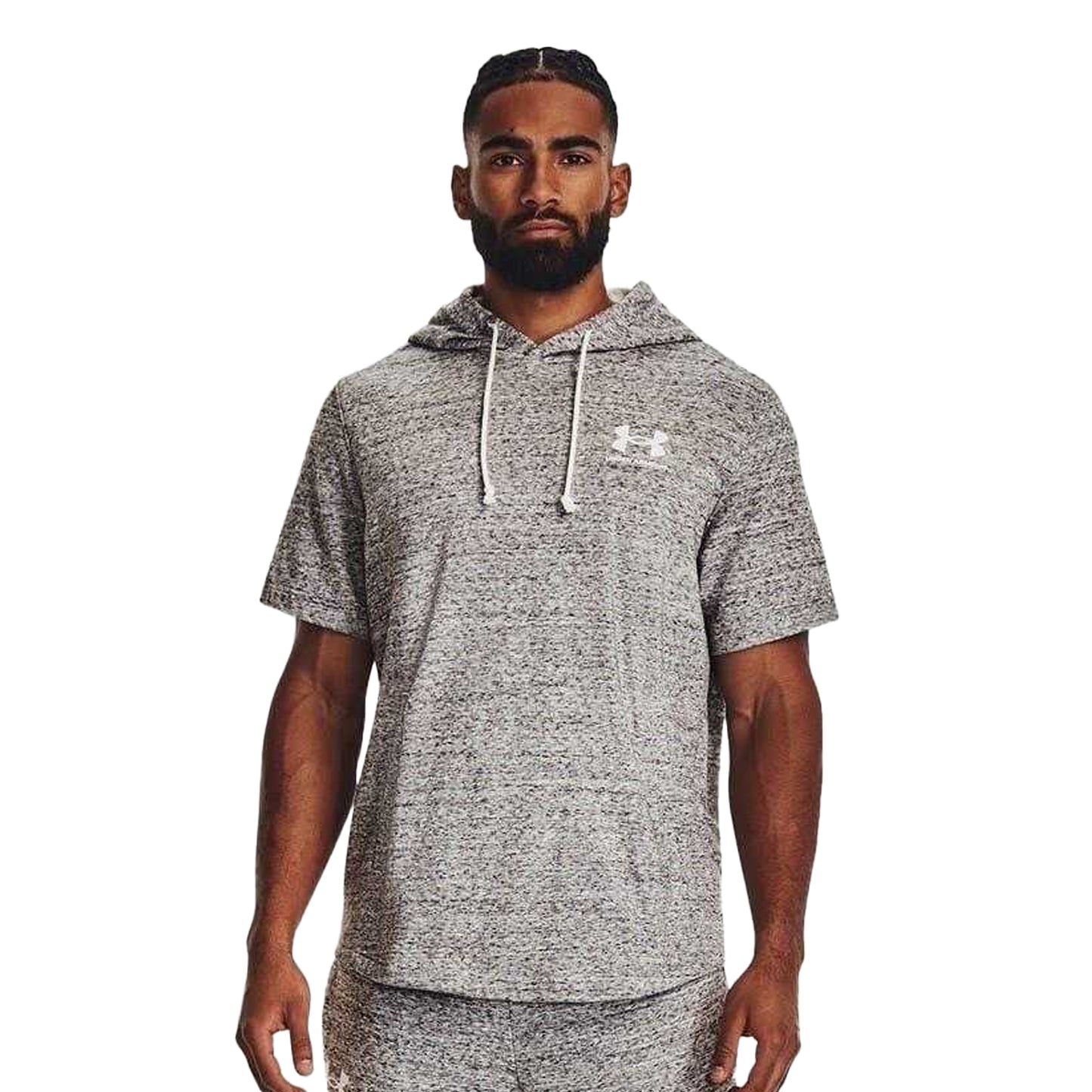 White - Side - Under Armour Mens Rival Terry Slim Hoodie And Joggers Set