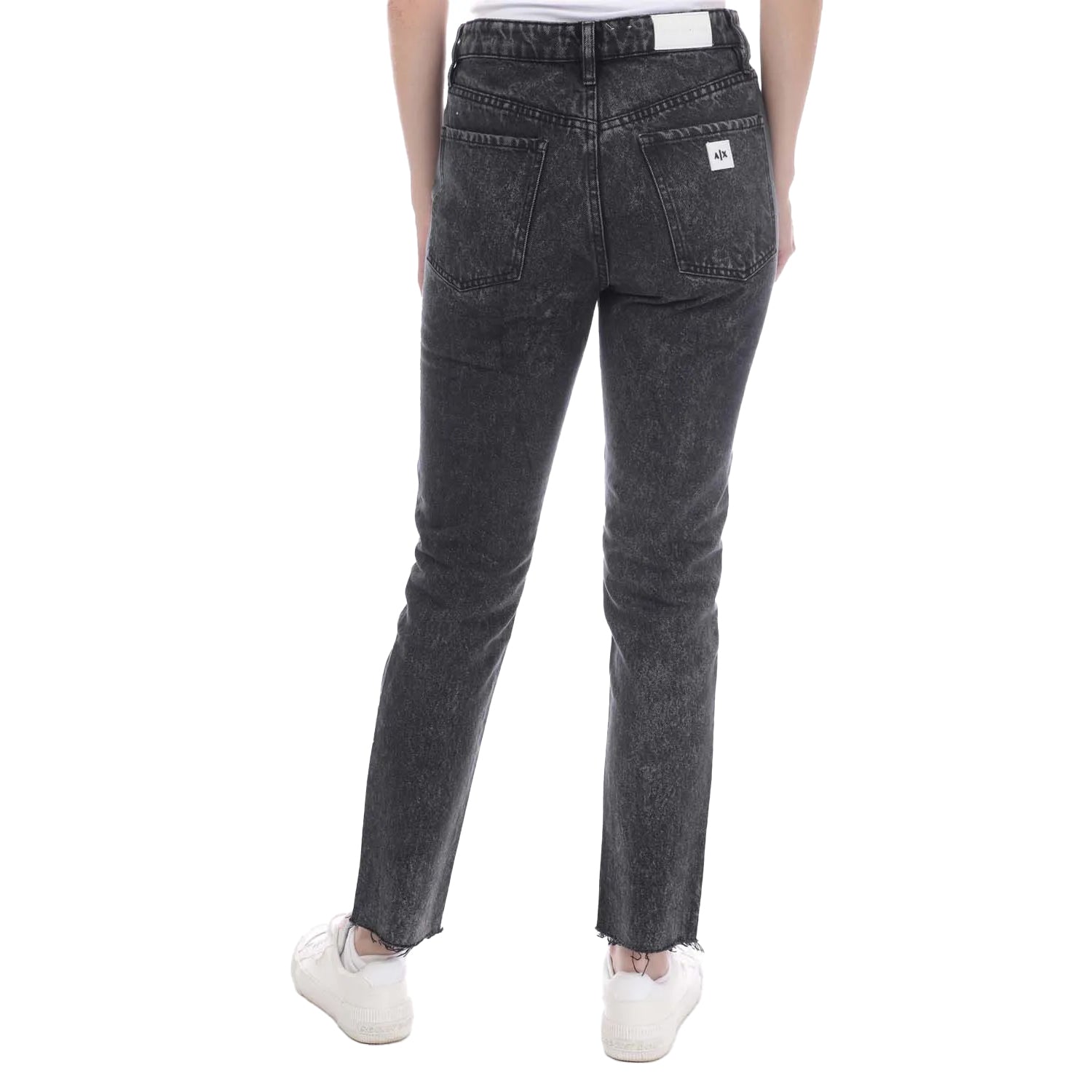 Black - Back - Armani Exchange Womens-Ladies J51 Carrot Fit Jeans