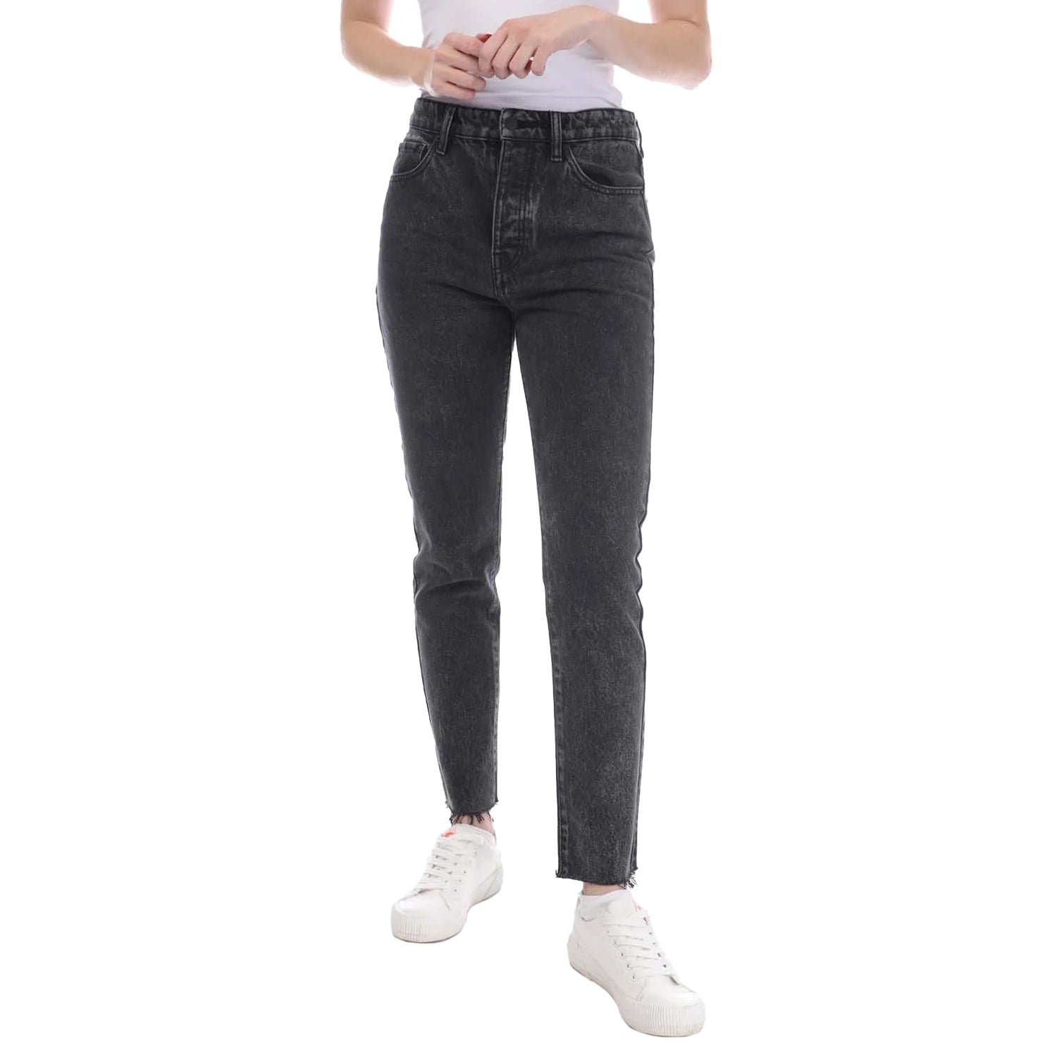 Black - Front - Armani Exchange Womens-Ladies J51 Carrot Fit Jeans