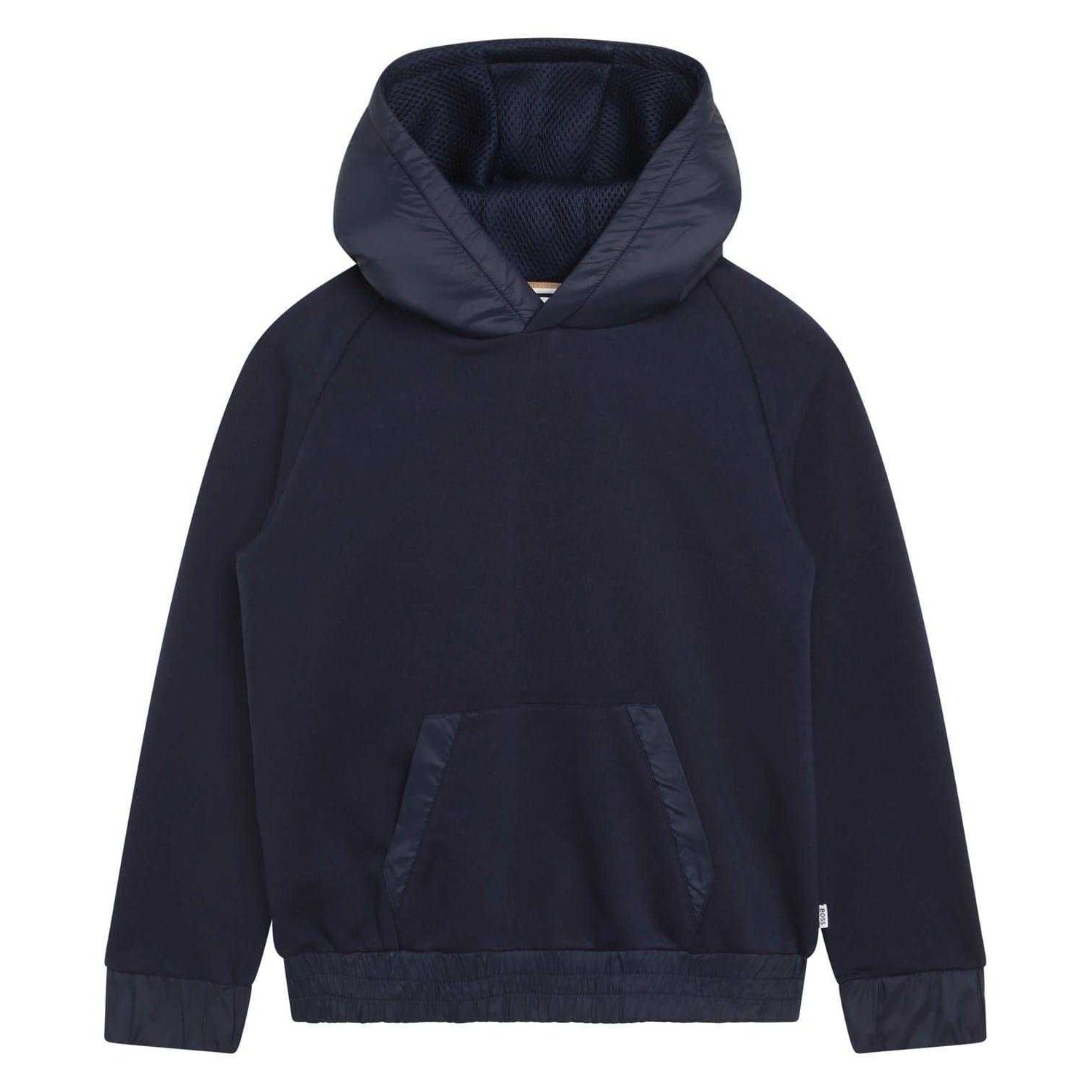 Navy - Front - Boss Childrens-Kids Regular Hoodie