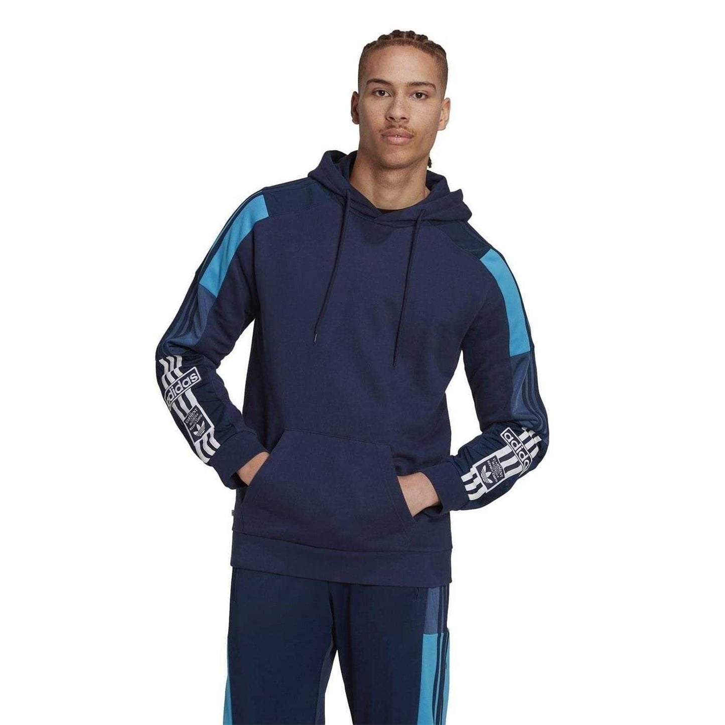 Blue - Pack Shot - Adidas Mens Regular Raglan Hoodie