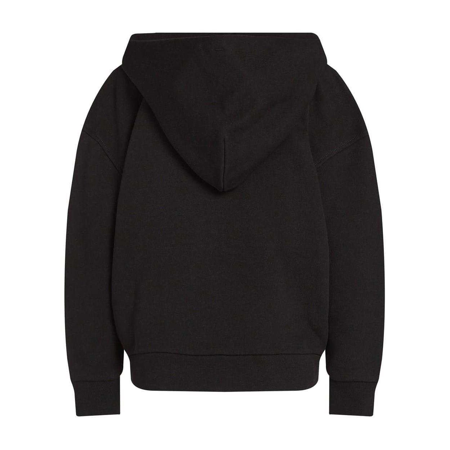 Black - Back - Calvin Klein Childrens-Kids Hooded Drop Sleeve Hoodie