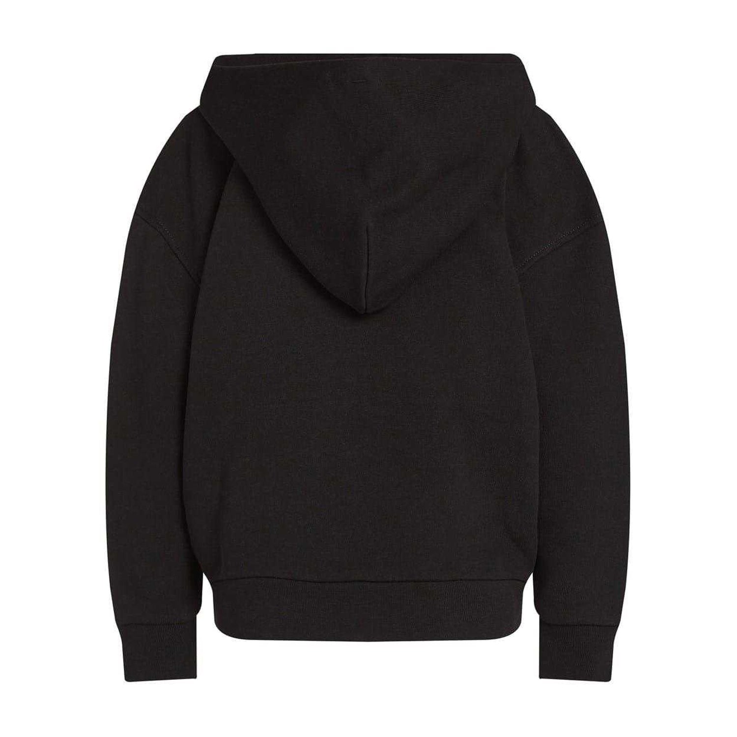 Black - Back - Calvin Klein Childrens-Kids Hooded Drop Sleeve Hoodie