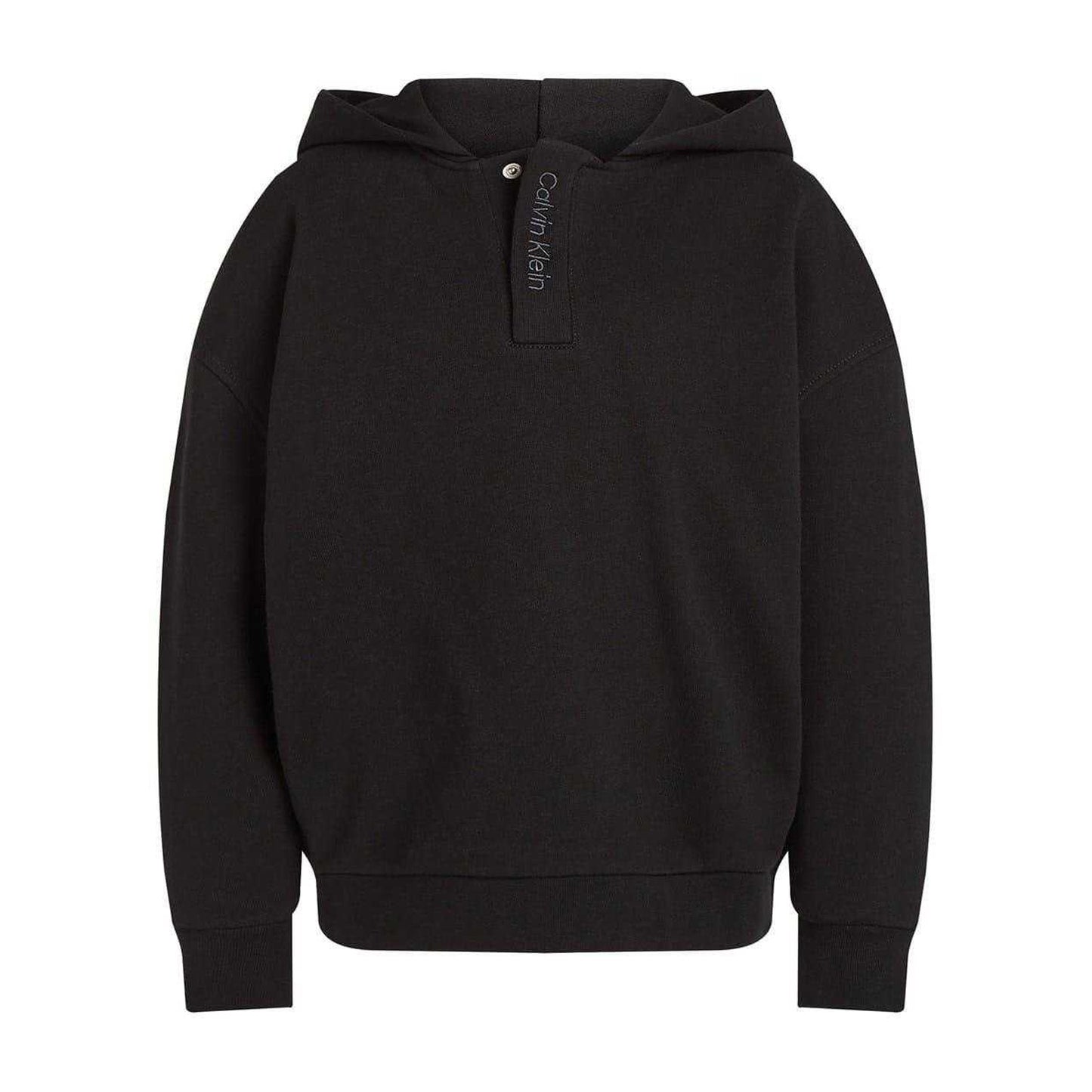 Black - Front - Calvin Klein Childrens-Kids Hooded Drop Sleeve Hoodie