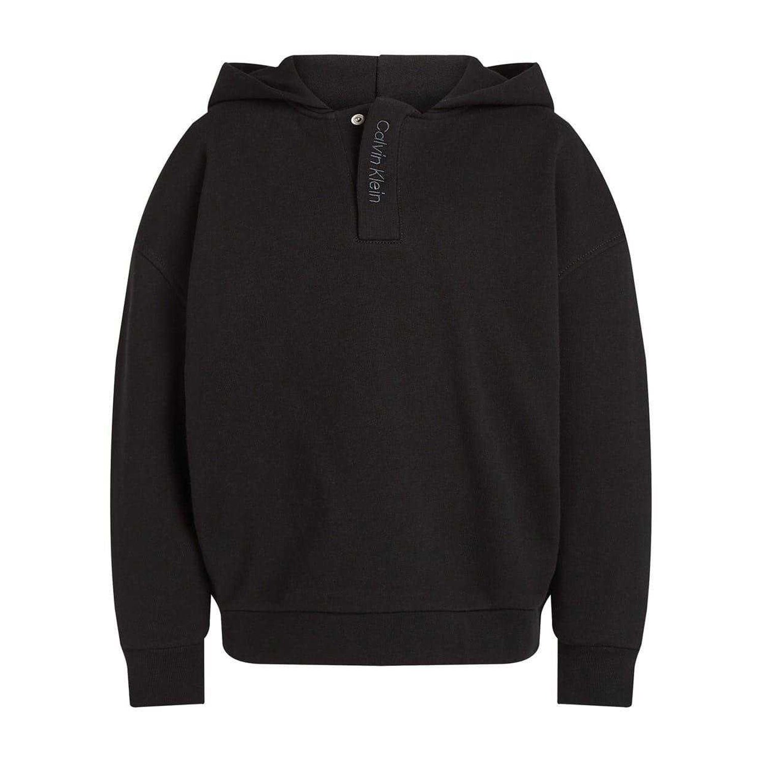 Black - Front - Calvin Klein Childrens-Kids Hooded Drop Sleeve Hoodie