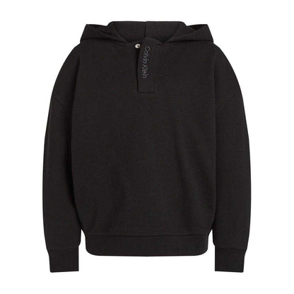 Black - Front - Calvin Klein Childrens-Kids Hooded Drop Sleeve Hoodie