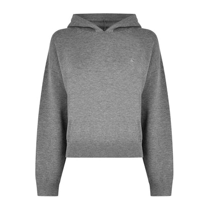 Charcoal Marl Marl - Front - Jack Wills Womens-Ladies Knitted Casual Hoodie