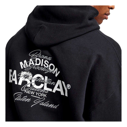 Black - Side - Madison Barclay Mens Relaxed Fit Hoodie