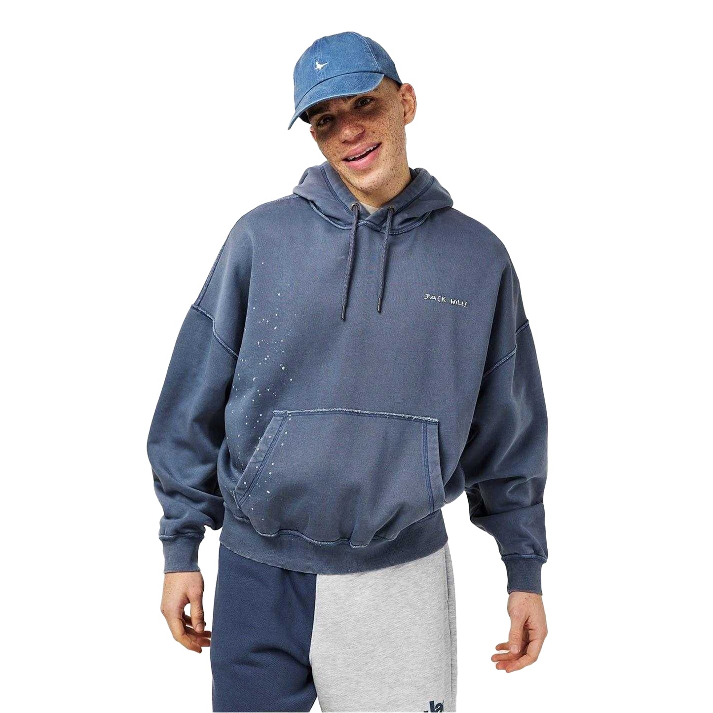 Night Sky - Front - Jack Wills Mens Relaxed Fit Drawstring Hoodie