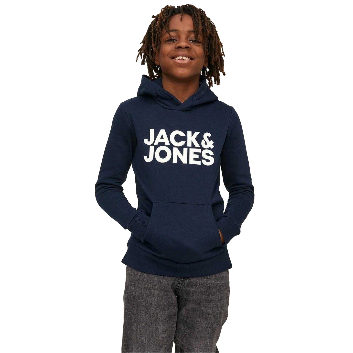 Navy Blazer - Back - Jack And Jones Boys Bradley Drawstring Hoodie