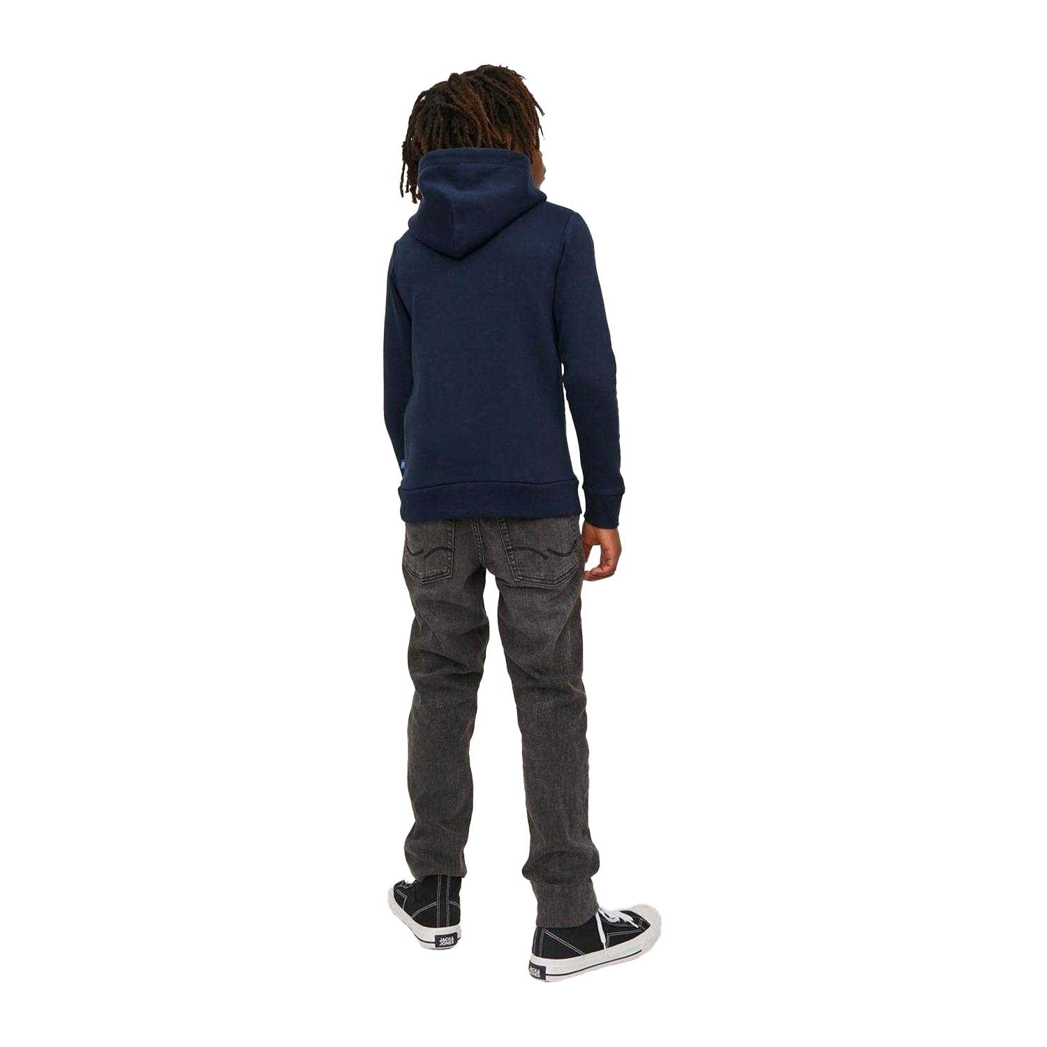Navy Blazer - Side - Jack And Jones Boys Bradley Drawstring Hoodie