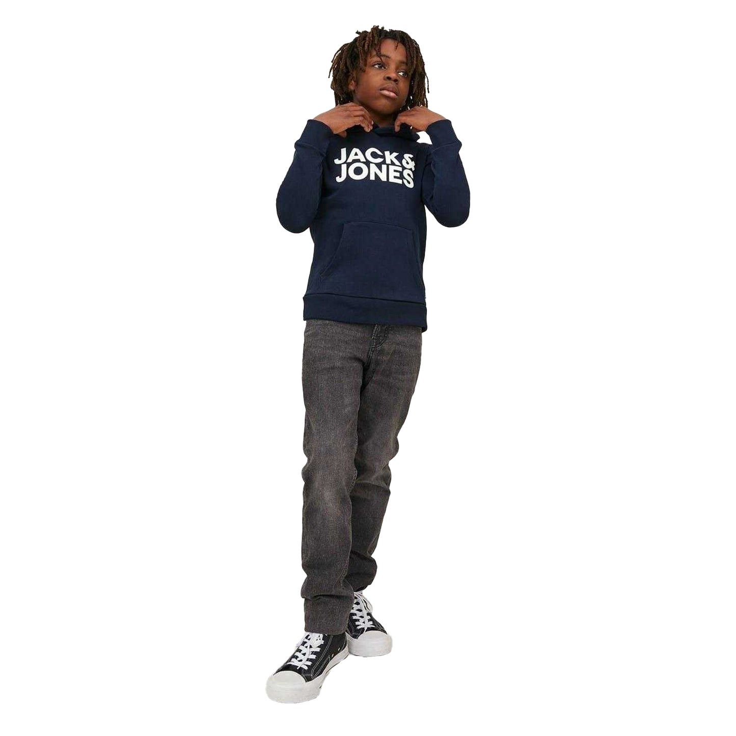 Navy Blazer - Pack Shot - Jack And Jones Boys Bradley Drawstring Hoodie