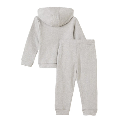 Grey Marl - Back - Lyle & Scott Baby Boys Cotton Blend Hoodie And Joggers Set