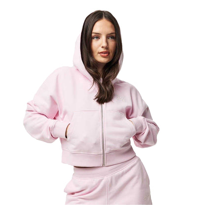 Pink - Side - Jack Wills Womens-Ladies Relaxed Fit Casual Full Zip Hoodie