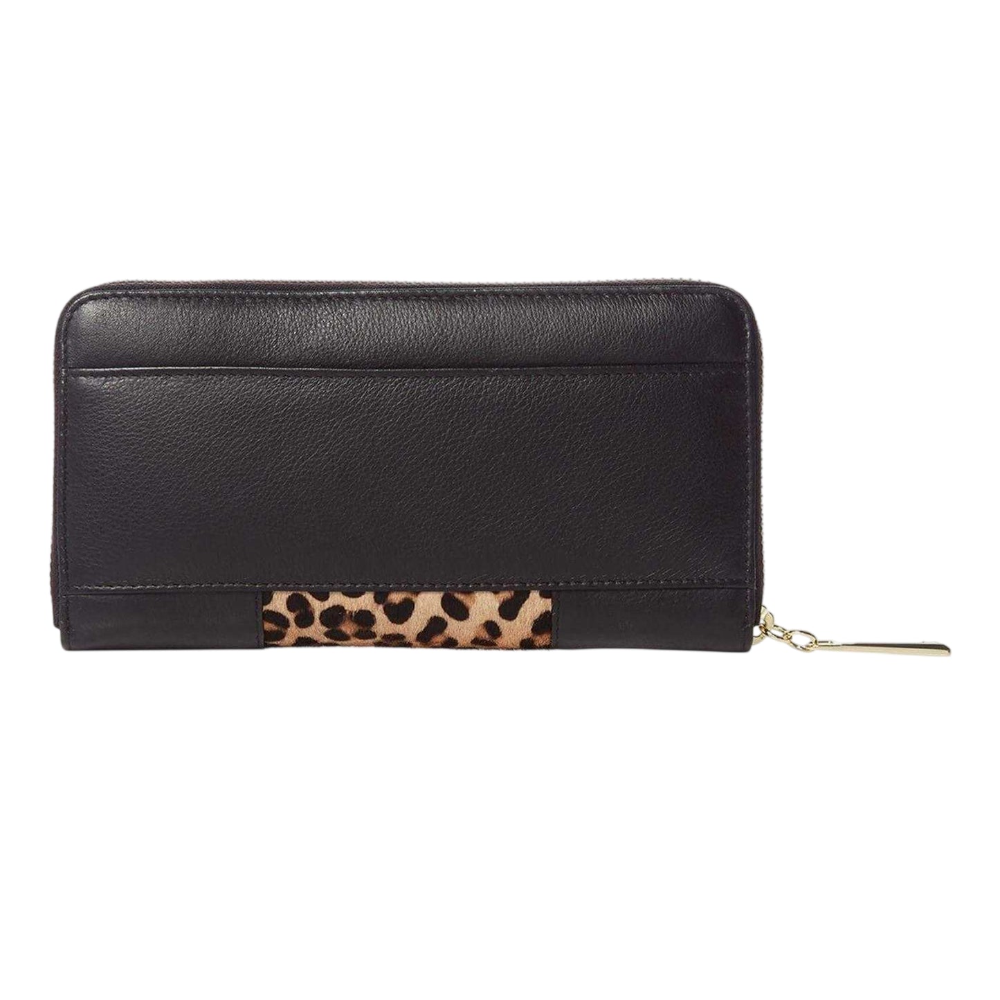Black-Brown - Back - Biba Leopard Print Leather Zipped Purse