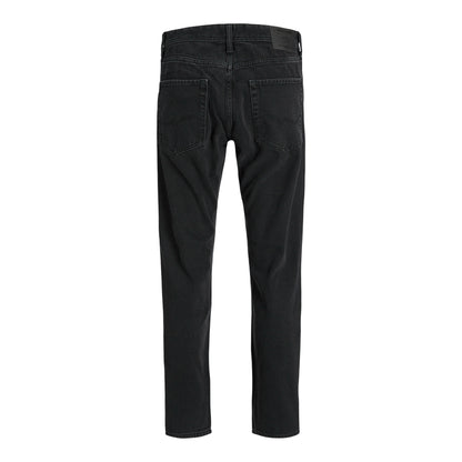 Black Denim - Back - Jack And Jones Mens Chris Denim Wide Jeans
