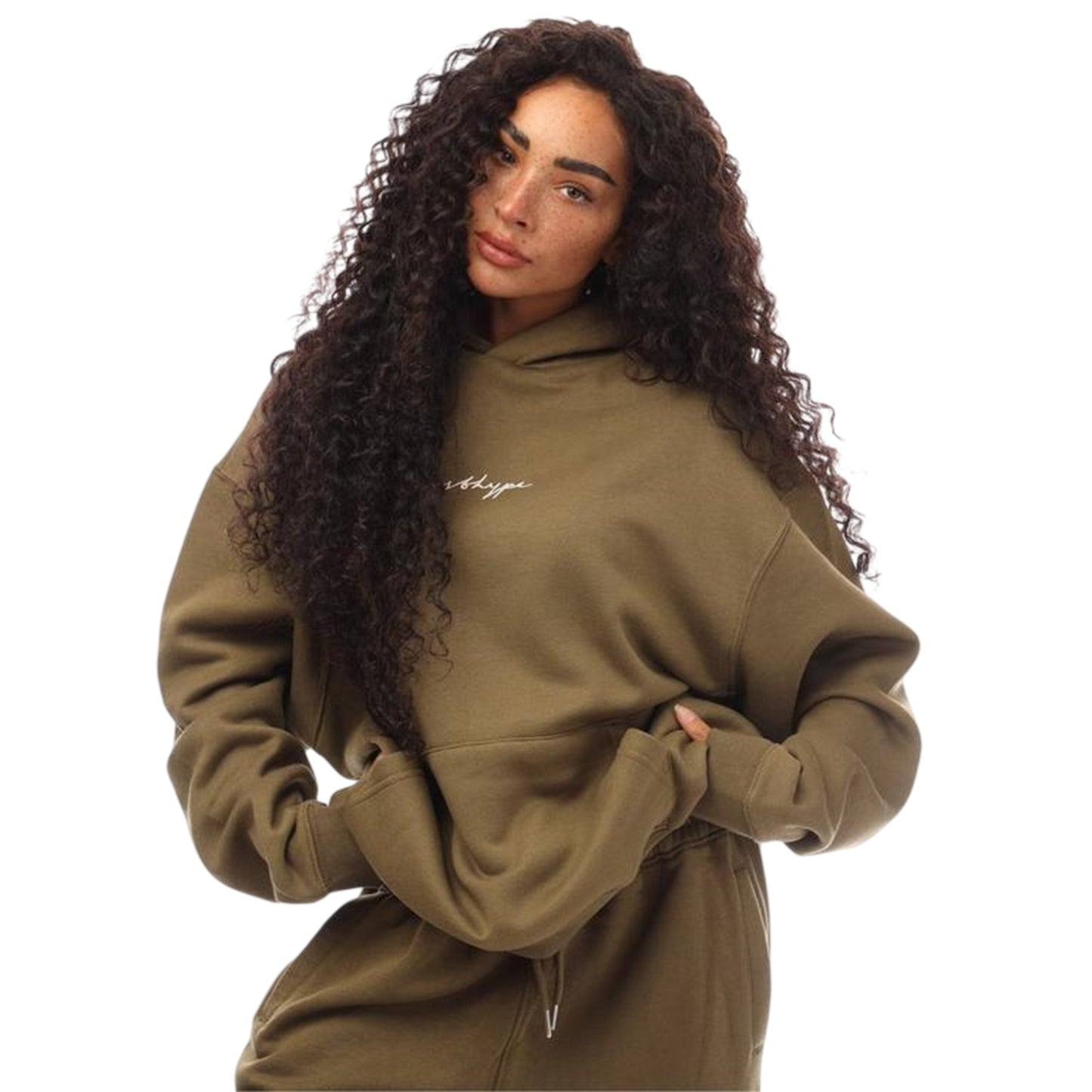 Olive - Side - Just Hype Mens Relaxed Fit Hoodie