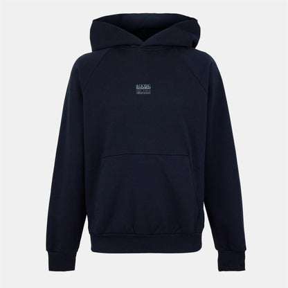 Black Beauty - Front - Napapijri Mens Cotton Blend Raglan Hoodie