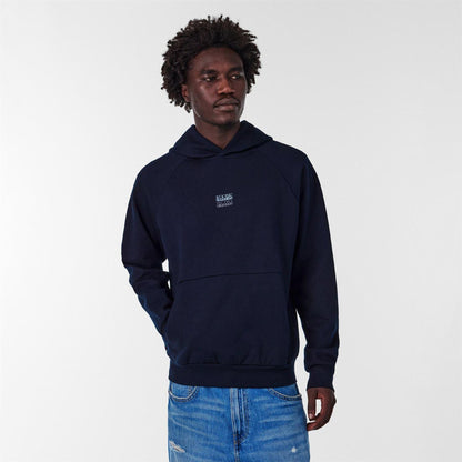 Black Beauty - Side - Napapijri Mens Cotton Blend Raglan Hoodie