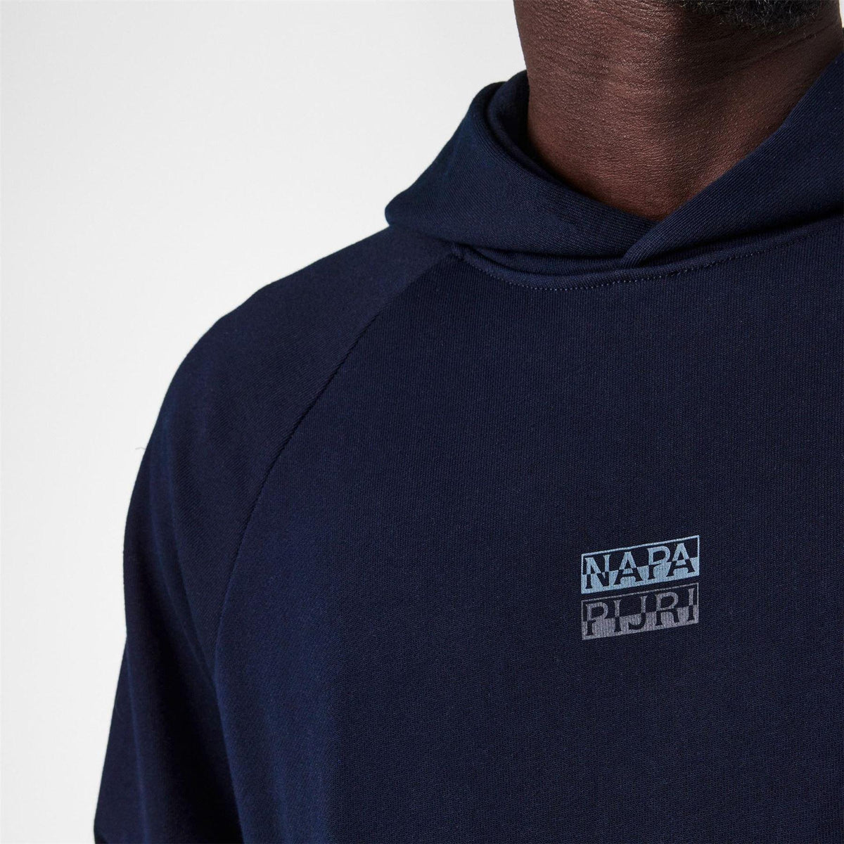 Black Beauty - Pack Shot - Napapijri Mens Cotton Blend Raglan Hoodie