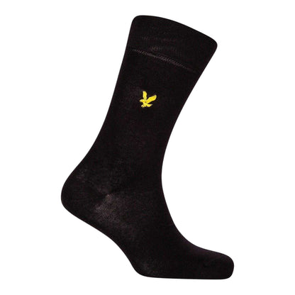 Black - Back - Lyle & Scott Mens Core Embroidered Logo Crew Socks (Pack of 5)