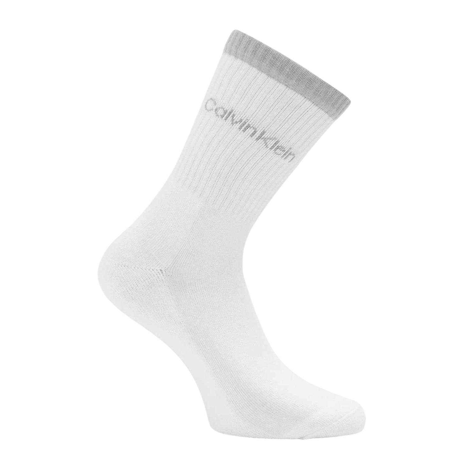 White - Back - Calvin Klein Womens-Ladies Logo Crew Socks (Pack of 3)