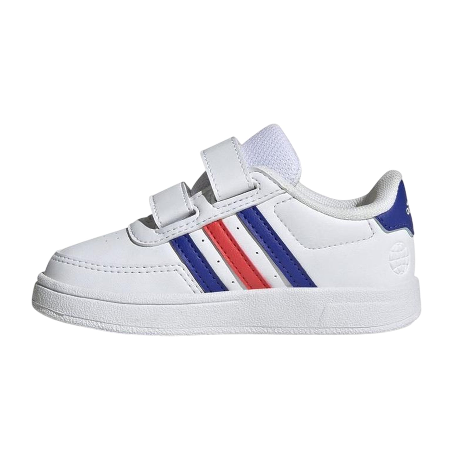 White-Blue-Red - Side - Adidas Childrens-Kids Breaknet 2.0 Round Toe Trainers