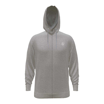 Grey Marl - Front - SikSilk Mens Regular Full Zip Hoodie