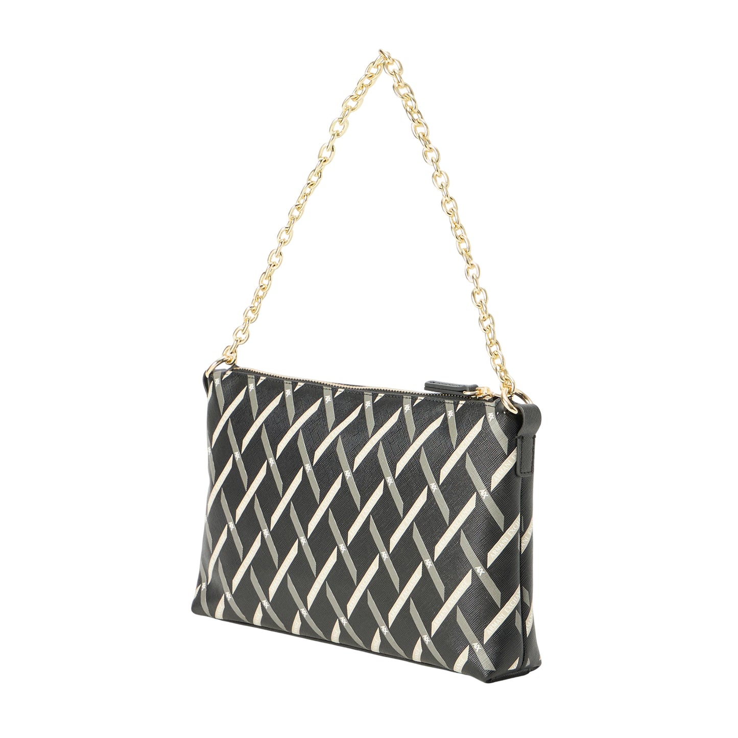 Black - Back - Armani Exchange Patterned Shoulder Bag