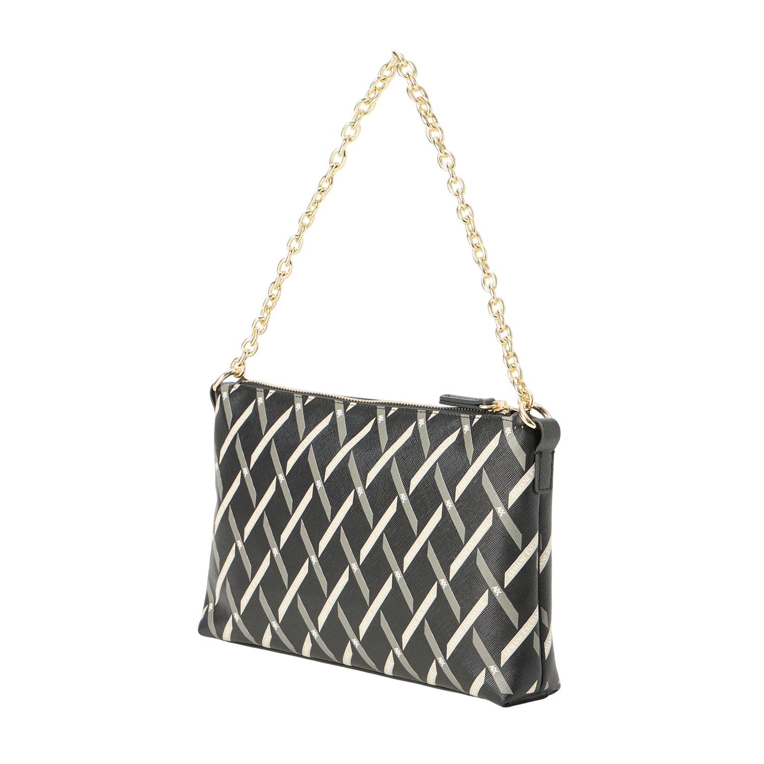 Black - Back - Armani Exchange Patterned Shoulder Bag