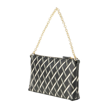 Black - Back - Armani Exchange Patterned Shoulder Bag